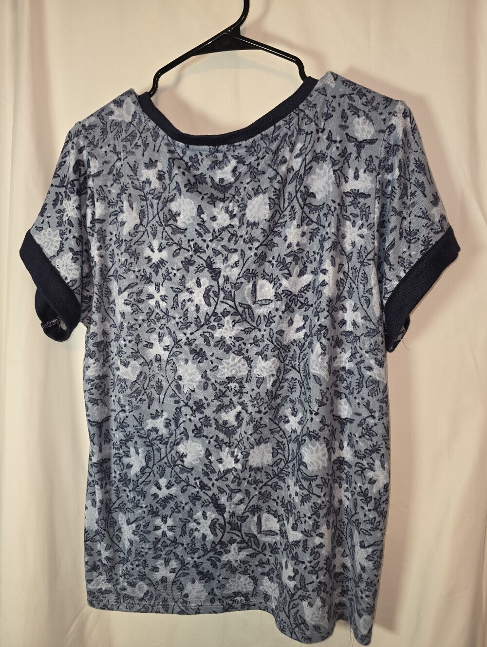 Lucky Brand Blue Floral Woodblock Pajama Lounge Top Size XL - Picture 3 of 5